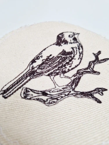 haftowany ptak vintage