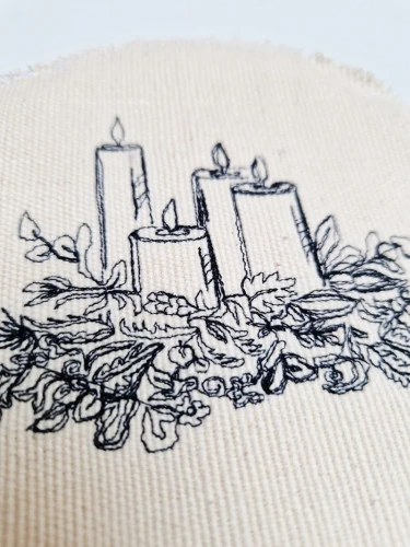 haftowany stroik na święta