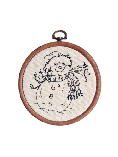 tamborek z haftowanym bałwankiem