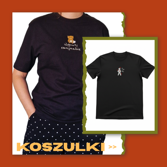 baner z bawełnianymi koszulkami z haftem