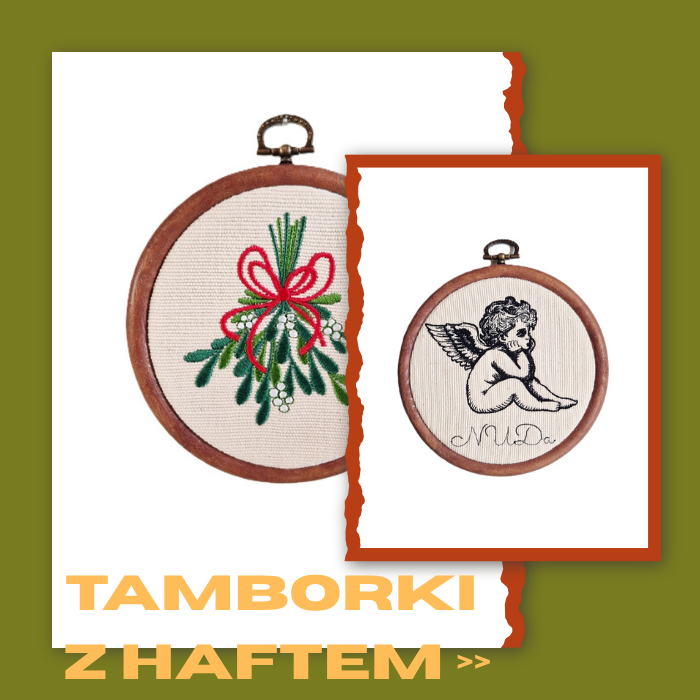 baner z haftowanymi tamborkami
